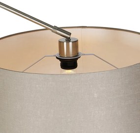 Lampa de podea moderna otel cu abajur taupe 45 cm - Editor