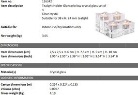 Set de 4 suporturi pentru lumanari Giancarlo low