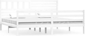 vidaXL Cadru de pat Super King, alb, 180x200 cm, lemn masiv