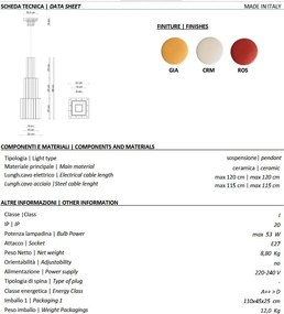 Lustra din ceramica design italian arhitectural Metra