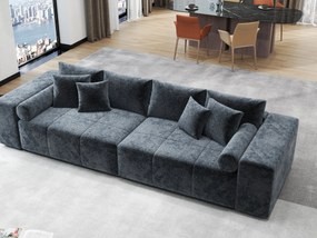 Canapea extensibilă dumonde cu ladă de depozitare si sezut confortabil din spuma high-density, Marbela Euphoria Grafit XXL 295x100 cm