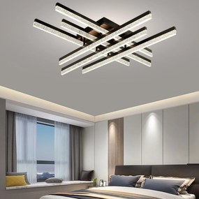 💡 Lustra LED F2818/3+3 BK – Design Geometric, Control Complet