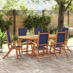 3279301 vidaXL Set mobilier de grădină, 7 piese, lemn masiv acacia/textilenă