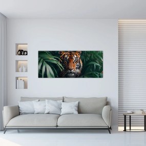 Tablou - Portretul unui tigru în junglă (120x50 cm)