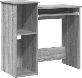 vidaXL Birou cu rafturi, gri sonoma, 84x40x78 cm, lemn compozit