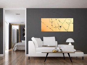 Tablou cu pânză de pâianjen cu rouă (120x50 cm)