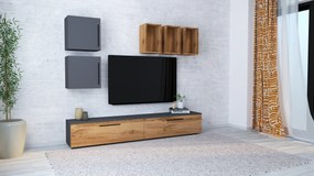 Living haaus Haga V8, Antracit/Stejar Wotan, L 240 cm