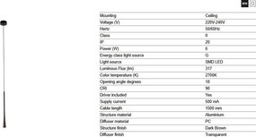 Pendul LED stil minimalist DIANA 40 maro