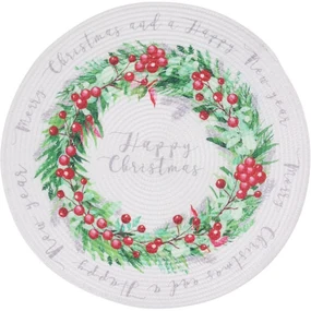 Suport farfurie de Crăciun Happy Christmas, 38 cm