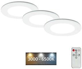 SET 3x corp de iluminat LED încastrat pentru baie LED/4,8W/230V IP44 Briloner + telecomandă
