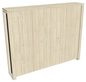 Dulap înalt pentru haine Verno+ S 260 x 46 x 210 cm, salcâm / negru