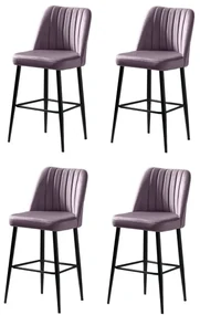 Set de scaune de bar Vento Lilac and Black, 4 buc., 4 buc
