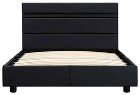 Cadru de pat cu LED, negru, 90 x 200 cm, piele artificiala Negru, 90 x 200 cm