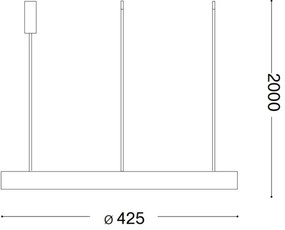 Lustră LED pe cablu Ideal Lux GEMINI LED/38W/230V d. 42,5 cm negru