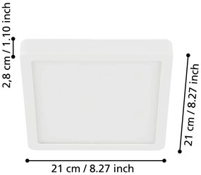 Plafonieră albă LED 21x21 cm FUEVA 5 – EGLO