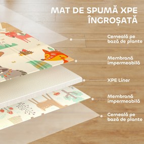 AIYAPLAY Covoraș de joacă pentru bebeluși, covoraș de joacă pliabil, temă pădure și animale | Aosom Romania