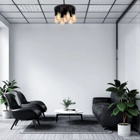 Plafonieră FILO 7xE27/60W/230V neagră