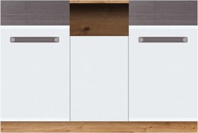 Comoda Martin, gri/alb, PAL, 135x90x43 cm