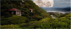 Tablou - peisaj cu luna (120x50 cm)