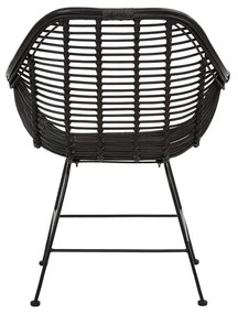 Scaune de dining negre 2 buc. din ratan Kiran - Støraa