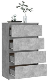 Servanta, gri beton, 60x35x98,5 cm, lemn compozit 1, Gri beton