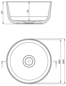 Lavoar baie pe blat alb 28 cm, rotund, Deante Jasmin