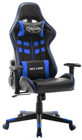 vidaXL Scaun de jocuri, negru și albastru, piele artificială