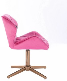 HR111CROSS scaun Catifea Roz cu Bază Aurie