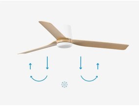 Ventilator de tavan FARO 33829 PUNT TUB M maro/alb d. 130 cm + telecomandă