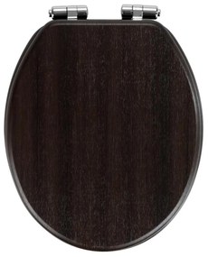 WENKO 22015100 - Capac WC WENGE 35,5x42,5 cm maro/argintiu