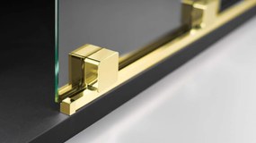 Paravan dus sticla auriu lucios securizata walk-in cu usa glisanta, 140x195 cm, Deante Prizma Auriu lucios, 1400x1950 mm