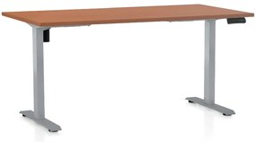 Masa inaltime reglabila OfficeTech B, 160 x 80 cm, bază gri, cireașă