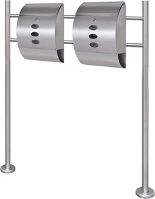 vidaXL Cutie poștală dublă pe suport din oțel inoxidabil