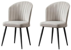 Set de scaune de sufragerie Rubi Cream and Black,2 buc.