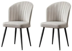 Set de scaune de sufragerie Rubi Cream and Black,2 buc.