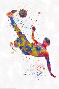 Poster Soccer Player in watecolor