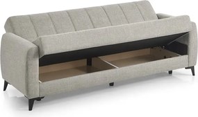 Canapea extensibila cu lada de depozitare living 215x85x90 cm – stofă, bej – Hilton