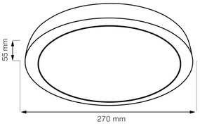 Plafonieră LED pentru baie, 12 W, 230 V, Ø 27 cm, IP44, stejar