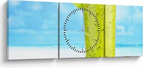 Tablou - smoothie kiwi (cu ceas) (90x30 cm)
