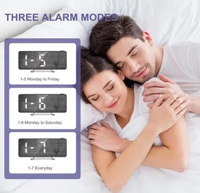 Ceas digital cu alarmă, cu proiecție DZ-673 și ecran LED de 7,9”