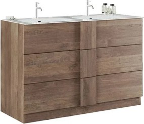 Set dulap baza si lavoar pe pardoseala maro LC Mobili Italia Jupiter 122x86x47 cm