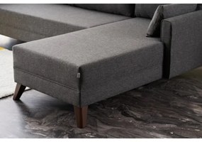 Colțar în L RIGA, antracit, orientare dreaptă