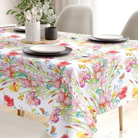 Goldea față de masă decorativă loneta - grădina de primăvară colorată 120 x 120 cm