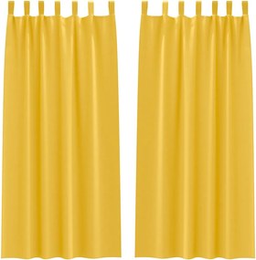 vidaXL Perdele Opaque cu Inel 2 pcs Galben muștar 260 x 140 cm