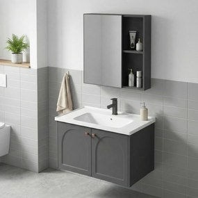 Set mobilier de baie cu lavoar Denver 60cm Grey