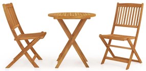 vidaXL Set mobilier grădină, pliabil, 3 piese, lemn masiv acacia