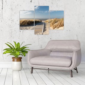 Tablou - Plaja cu nisip de pe insula Langeoog, Germania (90x60 cm)