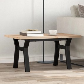 vidaXL Masă de cafea, cadru Y, 80x50x40,5 cm, lemn masiv pin și Oţel