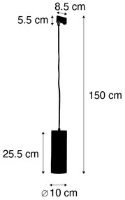 Lampă suspendată de design albă, cu adaptor de șină inclus, trifazată - Tubo trifazat