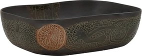 vidaXL Lavoar de blat, negru, 48x37,5x13,5 cm, ceramică, dreptunghi